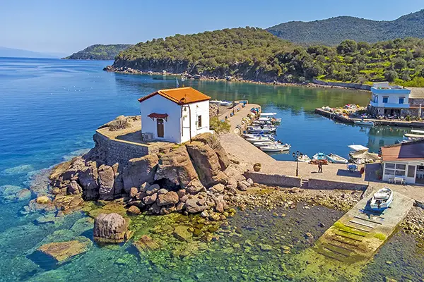 Midilli Adası'nda kuş gözlemi ve doğa.