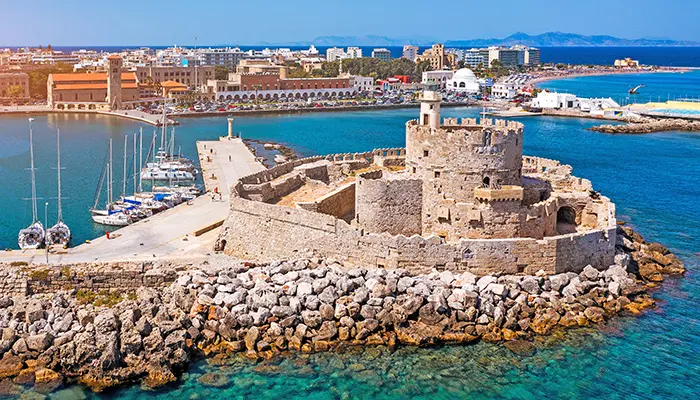 Rodos Adası'nda Aziz Nikolaos Kalesi.
