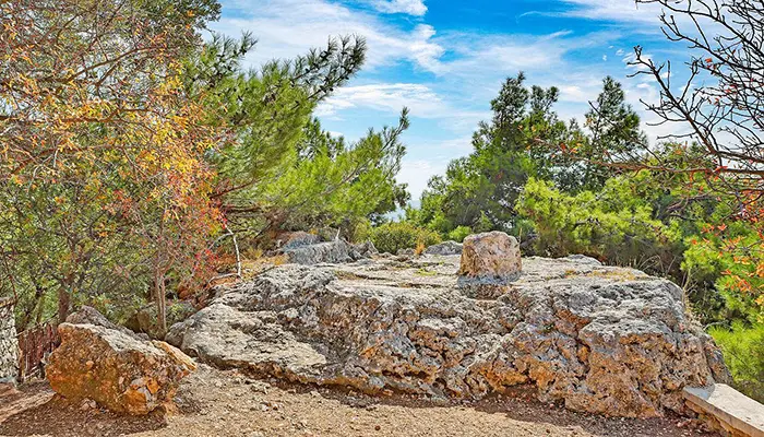 Daskalopetra Homer's Stone in Chios island.