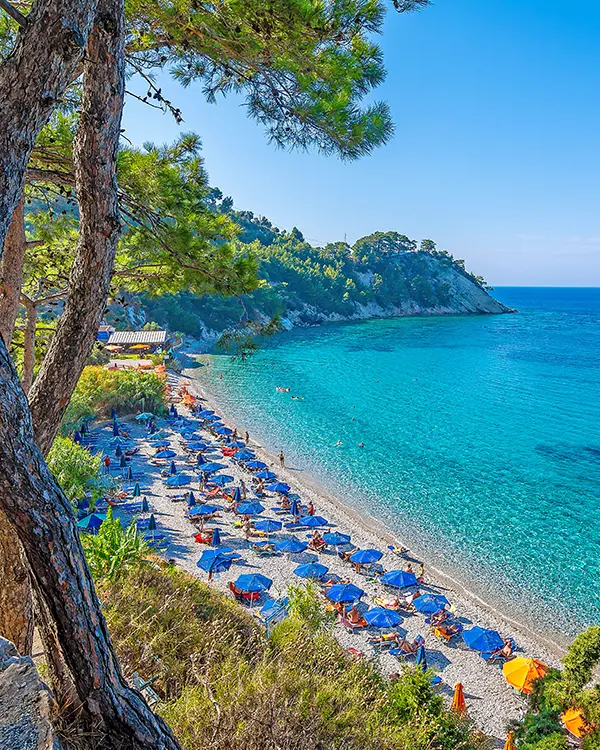 Samos adasındaki Livadaki, Lemonakia ve Psili Ammos plajlarında yüzün.