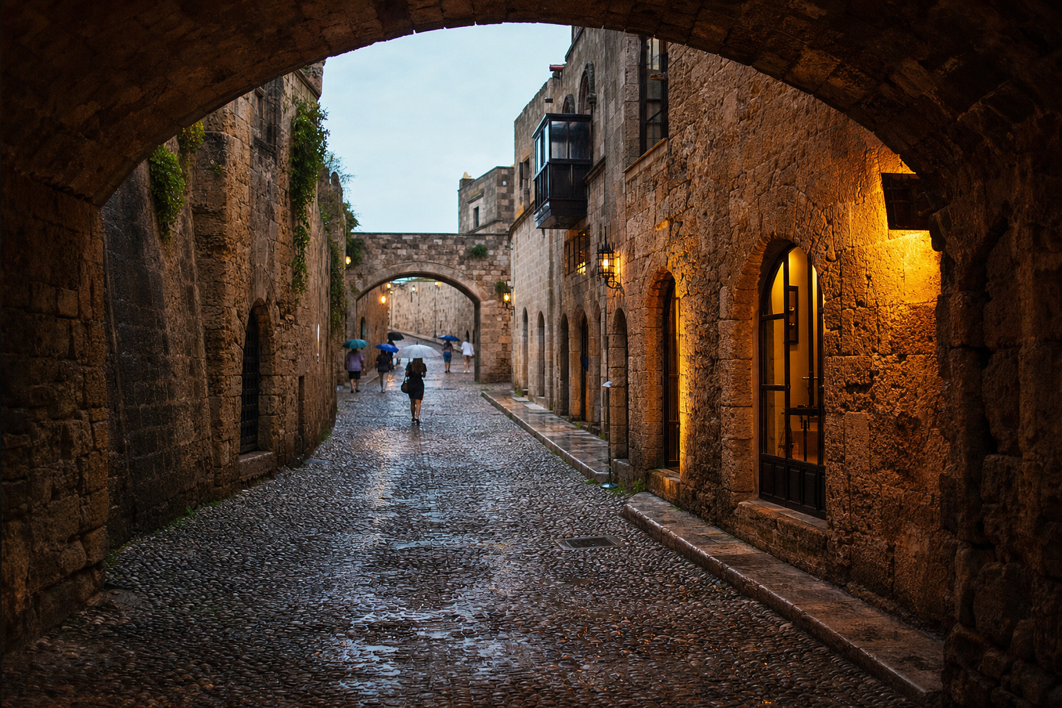 Rainy Day in Rhodes Old Town: A Sheltered Itinerary